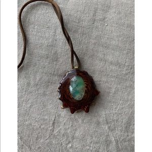 Third Eye Pinecone Pendant Chrysoprase Gemstone